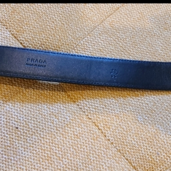 PRADA Square Logo Plate Saffiano Leather Belt - Picture 7 of 10